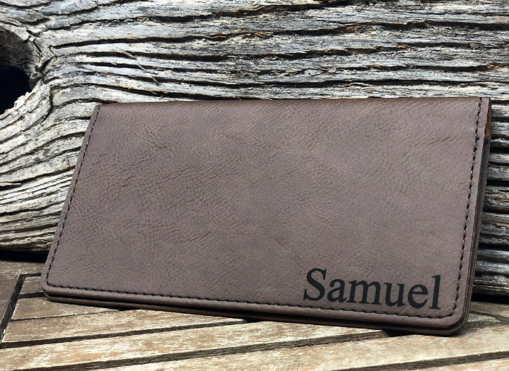 Personalized Leather Brown CHECKBOOK COVER/Leather Check Cover/Monogrammed  Gift For Him or Her/Monogram Initials