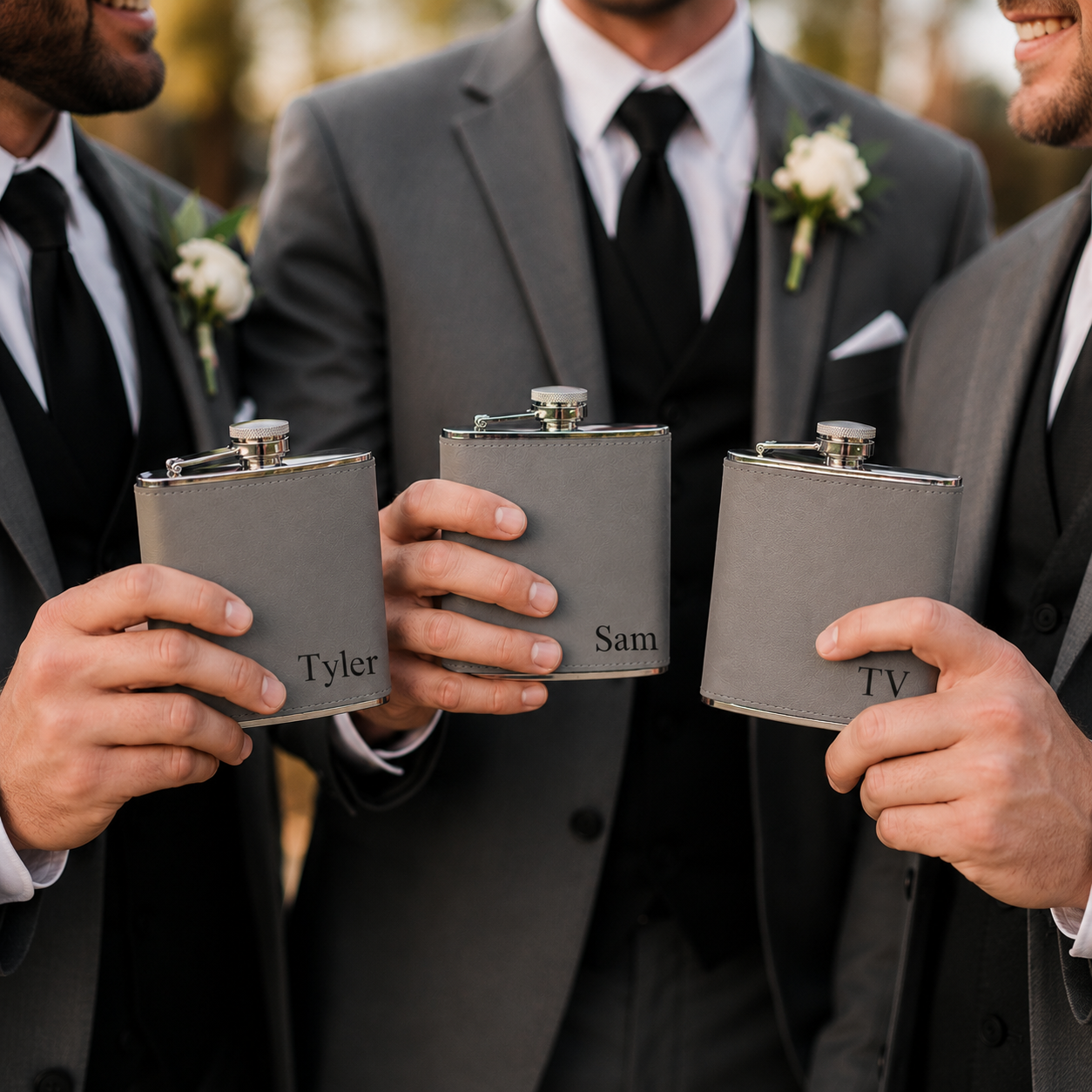 Personalized Leather Flask