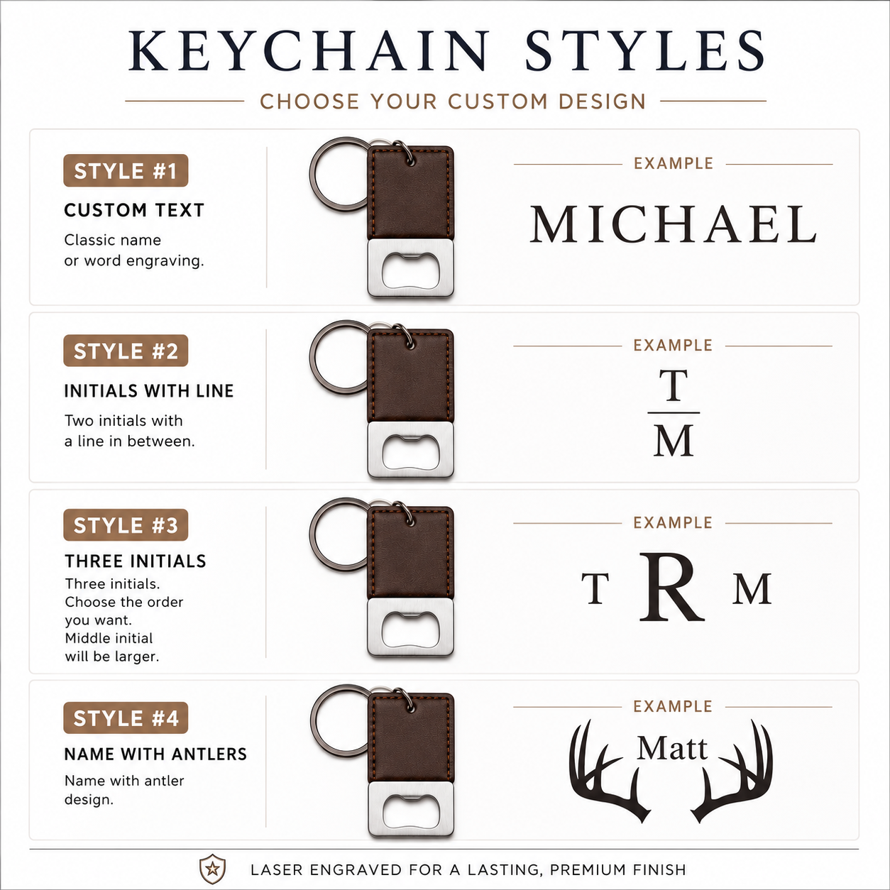 Personalized Leather bottle opener Keychain