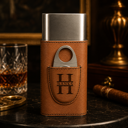 Personalized Cigar Case with Cutter