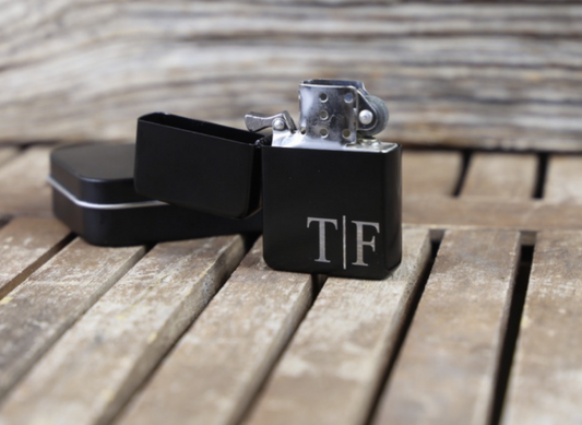 Personalized Black Engraved Lighter - custom lighter, engraved lighter, groomsmen gift, bachelor bachelorette party favor gift, gift for him Price: