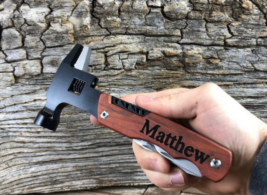 Personalized Hammer multi tool, Groomsmen Gifts, Husband Gift, Anniversary Husband, Personalized wrench gift, Gift for dad, gift from wife